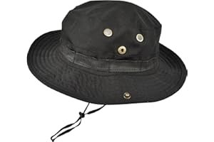 QHIU Chapeau de pêcheur Tactique Boonie Protection Solaire Vision Camouflage pour Camping randonnée pêche Homme Unisexe