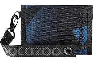 Coocazoo Geldbörse „Electric Ice”, schwarz-blau, Portemonnaie mit Sichtfenster innen & außen, recyceltes Polyester, Münzfach & Kartenfächern, Klettverschluss, ab der 3. Klasse