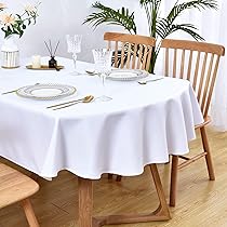 Wolkemer Tovaglia Ovale In Poliestere 152x213 Cm - Nero, Lavabile In Lavatrice, Per Tavolo Da Pranzo E Feste