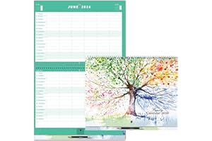 ZXHQ 2026 Family Calendar, Family Planner 2026 for UK, 6 Column Layout, Large 39 x 31 cm (Full Spread 39 x 60 cm), From Jan to Dec 2026, Colorful Tabs, UK Holidays, Back Pocket