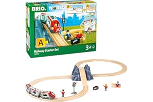 BRIO World 33773 Eisenbahn Starter Set A - Die ideale erste Holzeisenbahn mit Tunnel und Figuren - Kleinkinderspielzeug empfohlen ab 3 Jahren