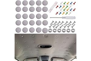 MILIWAN 70 pièces Kit de réparation de ciel auto vis pour réparation de toit, de voiture, kit de rivets, bouton pour revêtement de toit, ciel de voiture, comprend 70 broches colorées, 1 tournevis 1