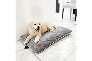 Halkalife Velvet pillow for dogs and cats. Glamour dog bed with removable cover (S, Grey)