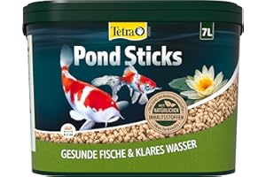 Tetra Pond Sticks - Fischfutter für alle Teichfische, unterstützt gesunde Fische und klares Wasser im Teich, 7 L Eimer
