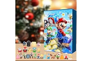 BOSSETY Calendario de Adviento de Navidad Super Mario 2024: Calendario de Adviento de Navidad Ideal de 24 Días-Regalos Sorpresa para Niñas, Niños y Niños