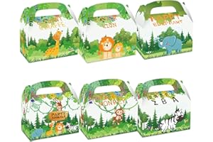 haweeli 12 cajas de regalo de animales con asa, Bolsas de papel, bolsas de regalo, calendario de Adviento para fiestas, Navideñas, cumpleaños infantiles, embalaje de regalo (16 x 9,5 x 9,5 cm)