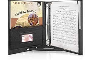 tutata Choral Music Holder, Sheet Music Folder with Handle and Strap, Sheet Music Binder, for Choir Singer, Stage Performance, Black