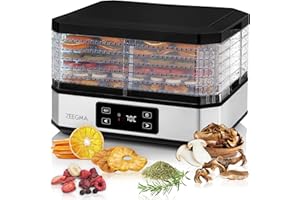 Zeegma Dry Chef – Puissante Déshydrateur Alimentaire 500W, 6 Plateaux Modulables, Thermostat Réglable 35-70°C, Timer 72h, Système Thermo-Ventilation, Idéal pour Fruits, Légumes, Champignons, Viande