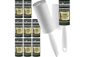 VonBueren 600 fogli Rullo Peli Animali | 2 Manici + 2 Custodie | Rulli Adesivi per Vestiti | Spazzola Adesiva | Lint Roller | per Cani e Gatti