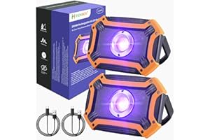 MEEKBOS Rechargeable UV Lamp Lumière Noire, 395NM Lampe Ultraviolet, UV Black light Portable pour la Pêche, la Peinture Corporelle, la Détection Des Taches d'urine des animaux de compagnie