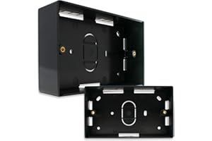 I-CHOOSE LIMITED Black Surface Mount Backbox Double Gang 146 x 86 x 32 mm Electrical Pattress Back Box