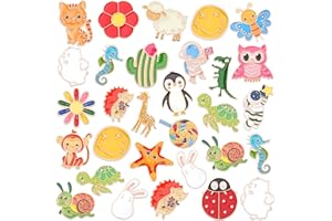SANNIX 60Pcs Enamel Pins, Cute Funny Enamel Lapel Pins Bulk Set Cartoon Brooch Pins Button Badges for Backpacks Clothes Bags Hats Accessories, 30 Styles
