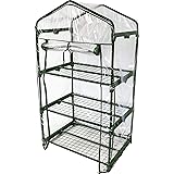 Windhager Balkon-Gewächshaus | Foliengewächshaus | Frühbeet Treibhaus | Anzuchtregal mit 3 Etagen und Reißverschluss | transp