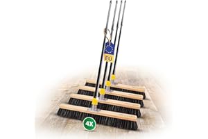 ‎NOVALIV Novaliv 4X Saalbesen mit Rosshaar Mischung I 60cm mit ausziehbarem Stiel I weiche Borsten Kehrbesen Feinstaubbesen