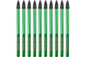 KURSTOL Set Punte Trapano a Secco - 10 pezzi 6mm*10 Punta in Carburo con Gambo Triangolare per Porcellanato Piastrelle Legno Plastica Cemento Muratura