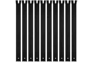 DOITEM 10pcs 20cm/8 Inch Multicolor Nylon Coil Zippers for Sewing and Crafts, Black