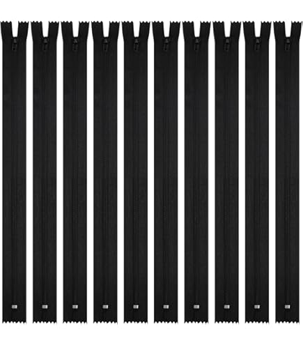 100 Cerniere Invisibili In Nylon Nero Da 20 Cm – Per Cucito, Sartoria, Riparazione Abbigliamento