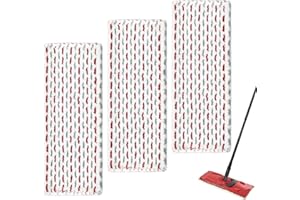 DLAIMI 3 Pièces Serpillere Recharge Compatible with Vileda Ultramax, Housse de Coussin de vadrouille en Microfibre pour Tous Les sols durs pour Machine à Laver (Rouge-3)