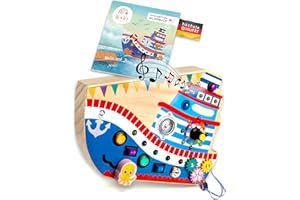 WuKi-WUNDERVOLLE KINDERWELT Montessori Busy Board-interaktives Lernspielzeug- Motorikbrett-Busy Board Montessori Board- Beschäftigung Auto - Flugzeugbeschäftigung-Activity Toy- Sensorik