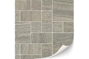 TEXTURKONTOR 3 Blatt selbstklebende Boden-Fliesen für Puppenhäuser Maßstab 1:12 (Mosaik Naturstein)