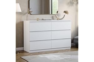 Vida Designs Denver 6 Drawer Chest of Drawers White – Modern Wooden Storage Unit