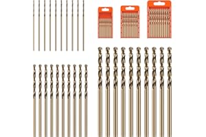 YIJIZE Punte Trapano Metallo 1mm 2mm 3mm, Set da 30pz, M35 HSS Cobalto Punte Elicoidali, per Forare Acciaio Inox, Metallo, Ferro, Alluminio