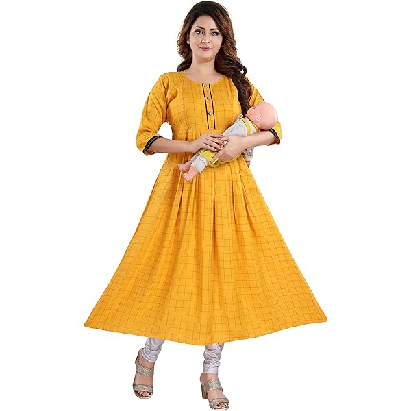 thumbnail image 2 of Black Printed Cotton Maternity And Feeding Kurti – Nevisha Style 2 of 10