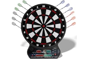 Ruthless - Diana electrónica Ruthless R600, punta suave, incluye 4 juegos de dardos, 8 jugadores, 27 juegos