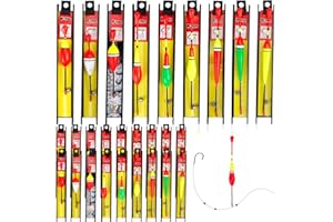 KOUHA Flotteur Peche 27 pièces Flotteurs de Pêche avec Plomb, Ligne de Pêche et Hameçons, Bouchon Peche Truite pour Poissons Communs, Truites, Anguilles, Sandres(5#, 7#, 9#)