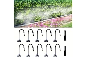 WISDOMGARDEN Misting Nozzles,10 Pcs Orientable Misting Sprinkler Kopf Zerstäuber Bewässerung Sprayer für Patio Garten Landwirtschaft Gewächshaus Tropfbewässerung
