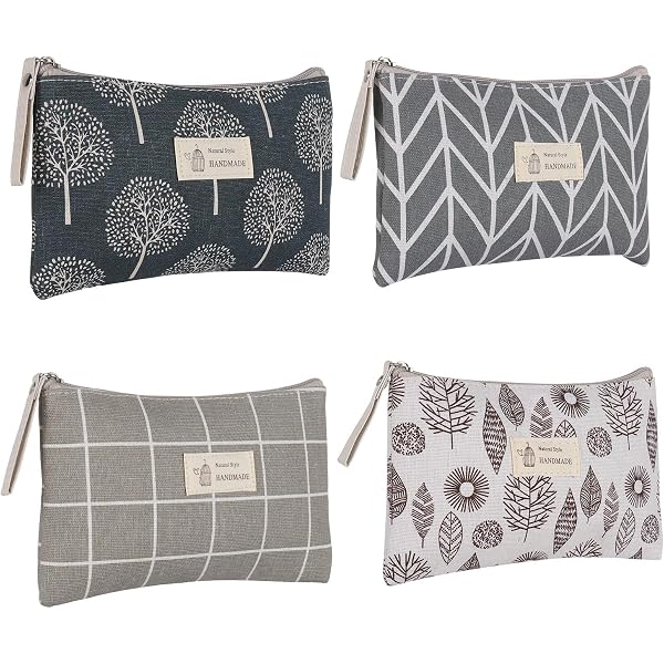 Pochette WOMEN En Coton 20x15 Cm - Message "Merveilleuse Et Bien Plus Encore", Fermeture éclair Avec Pompon Doré