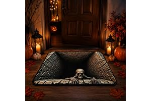 3D Halloween-matta, skelett optisk illusion golvmatta för heminredning | Läskig heminredning, dödskalledesign, dörrmatta, inomhus- och utomhusbruk, festlig dekoration