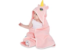 corimori Rose El Unicornio Toalla bebé recién Nacido con Capucha, 100% algodón, Color Rosa (1846) …