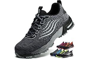 ISOOUS Sicherheitsschuhe Herren Damen Arbeitsschuhe Leicht Atmungsaktiv rutschfest Stahlkappe Schutzschuhe