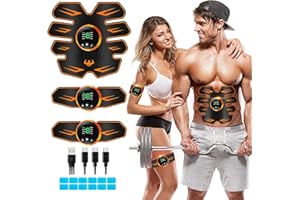 LEMENG Elettrostimolatore Muscolare, Elettrostimolatore per Addominali, ABS Addominale Tonificante Cintura, EMS Stimolatore Muscolare Addome/Braccio/Gambe/Waist/Glutei
