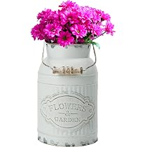 Vaso In Latta Vintage Shabby Chic – Brocca In Metallo Per Fiori E Decorazioni Casa - 3