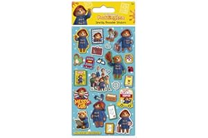 Paper Projects The Adventures of Paddington - Adesivi scintillanti, prodotto con licenza ufficiale, riutilizzabili su superfici non porose, blu, 19,5 cm x 9,5 cm