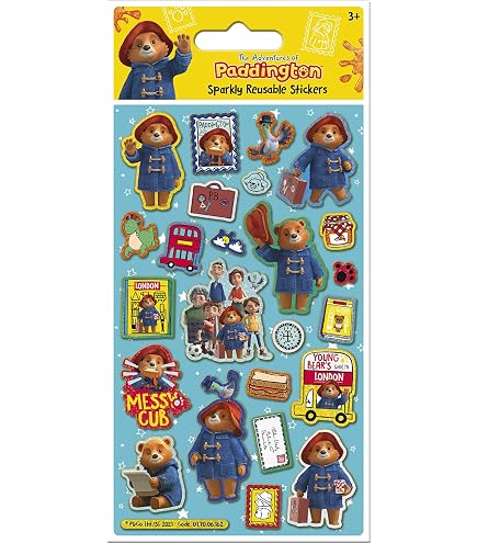 Paquete De 6 Hojas De Pegatinas De Paddington Bear – Producto Oficial Para Bolsas De Fiesta O Relleno De Calcetines, Tamaño 12.5x7.5 Cm
