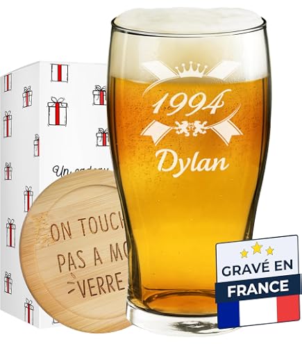 Chope à Bière Personnalisable 500 Ml Tête De Mort - Cadeau Homme Original Viking Crâne, Gravure Prénom