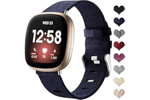 Ouwegaga Tkana bransoletka kompatybilna z Fitbit Versa 3 bransoletką/Fitbit Sense oddychająca nylonowa bransoletka zamienna kompatybilna z Fitbit Sense/Versa 3, mała duża