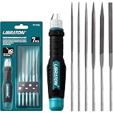 LIBRATON Interchangeable Carbon Steel Needle File Set | Multipurpose Metal Rasp Set for Metal, Wood and Plastic, 7 Pieces