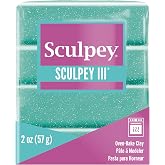 Sculpey S302 574 CLAY 2OZ Polimer-Ton, 57 g, Turq-Glttr, Plastik, Turkuaz
