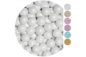 EinsSein 0,35kg Crispy chocolat Dragees mariage grand blanc - ca.1,8 cm perles - dragées baptême communion amandes feter et recevoir fêter de fete couleur pas cher aux bombe tag