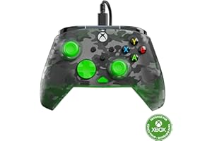 Turtle Beach Rematch Core Ghost Camo noir/vert - Manette de jeu filaire - Licence Xbox Series XS, Xbox One et PC - touches audio, moteurs de vibration et gâchettes d'impulsion, câble de 3 m