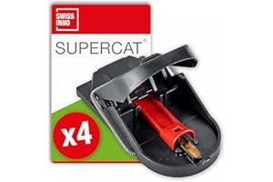SWISSINNO Piège à Souris PRO SuperCat. Certifié pour le Respect du Bien-être des animaux et une Capture sans failles. Réutilisable, Intérieure + Extérieur. Sans danger pour enfants. Fabriqué en UE. x4