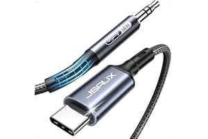 JSAUX USB C auf Aux Kabel 1M, USB Typ C auf Klinke Kabel 3.5mm Audio Aux Dauerhaft kompatibel mit iPhone 17 Air Pro Max/16/15, Galaxy S25/S24/S23 Ultra, iPad Pro, Pixel, Huawei P40, Auto-Lautsprecher