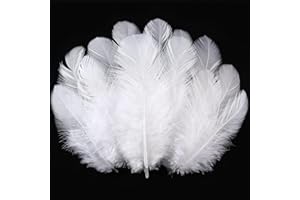Soarer Lot de 300 plumes blanches pour travaux manuels, 7,6 à 12,7 cm, plumes en vrac pour mariage, maison, fête, attrape-rêves et loisirs créatifs (blanc)