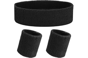 Yolev Bandeau de Sport Ensemble de Bracelets en Coton Doux Bandeau de Sport pour Hommes Femmes Fitness Course Accessoires de Football