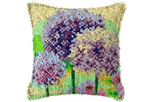 LDDOTR Latch Hook Kits, DIY Latch Hook Kits for Adults Carpet Cushion Crocheting Pillowcase Rug Sewing Craft Kit Creative Gift for Home Sofa Furniture,style2