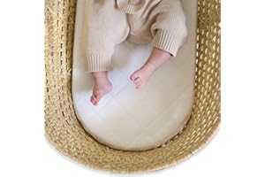 Clair de Lune Quilted Noah Pod/Palm Moses Basket Mattress - 74 x 28 cm